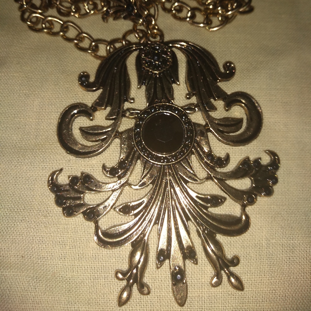 NWT 2 Necklaces, Both Long, Claire's, Blue & White Glass Pendant, Gold F… - Picture 6 of 8